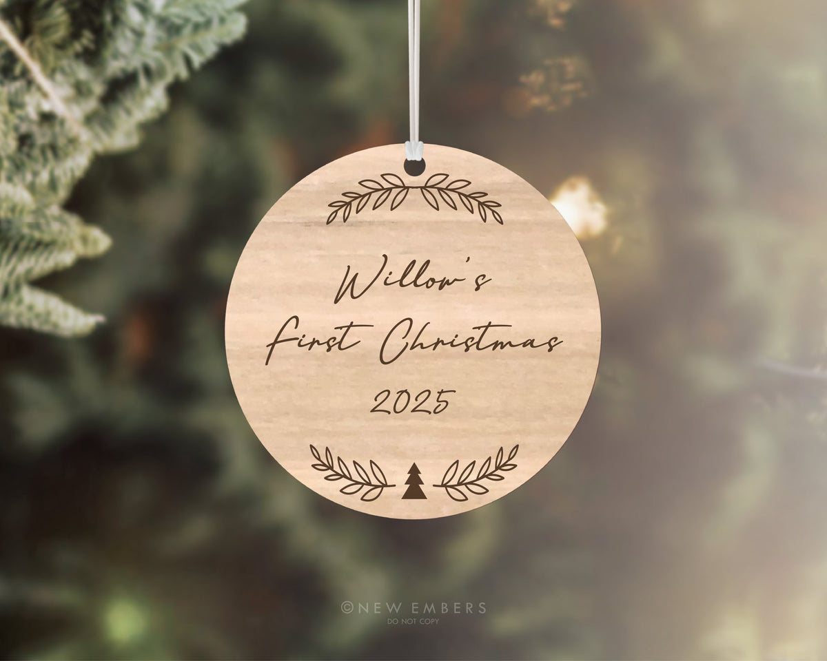 First Christmas Ornament - Personalised Name & Year