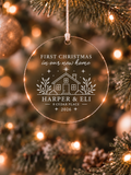 Personalised first Christmas in our new home ornament with names, address, year and house design - product image 1