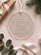 Personalised first Christmas in our new home ornament with names, address, year and house design - product image 2