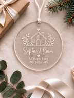 Personalised new home Christmas ornament with house, names, address and year - product image 2