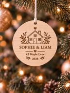 First Christmas new home ornament personalised with names, address, year and classic house design - product image 5