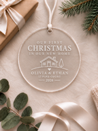 Our first Christmas in our new home ornament personalised with names, address, year and house design - product image 2