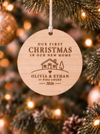 Our first Christmas in our new home ornament personalised with names, address, year and house design - product image 4