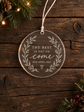 Baby announcement ornament with The Best Is Yet to Come, personalised due month and year - product image 1