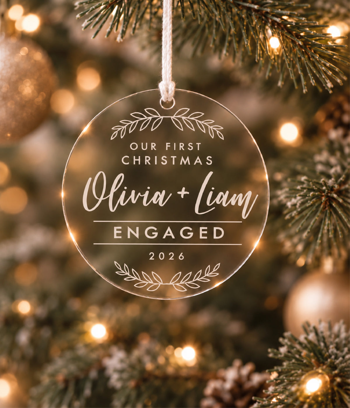 Engagement Christmas Ornament - Our First Christmas Engaged