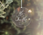Personalised family Christmas ornament with surname and established year