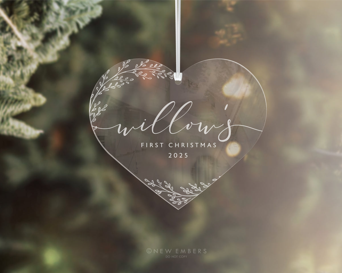 Baby's First Christmas Ornament - Personalised Name & Year